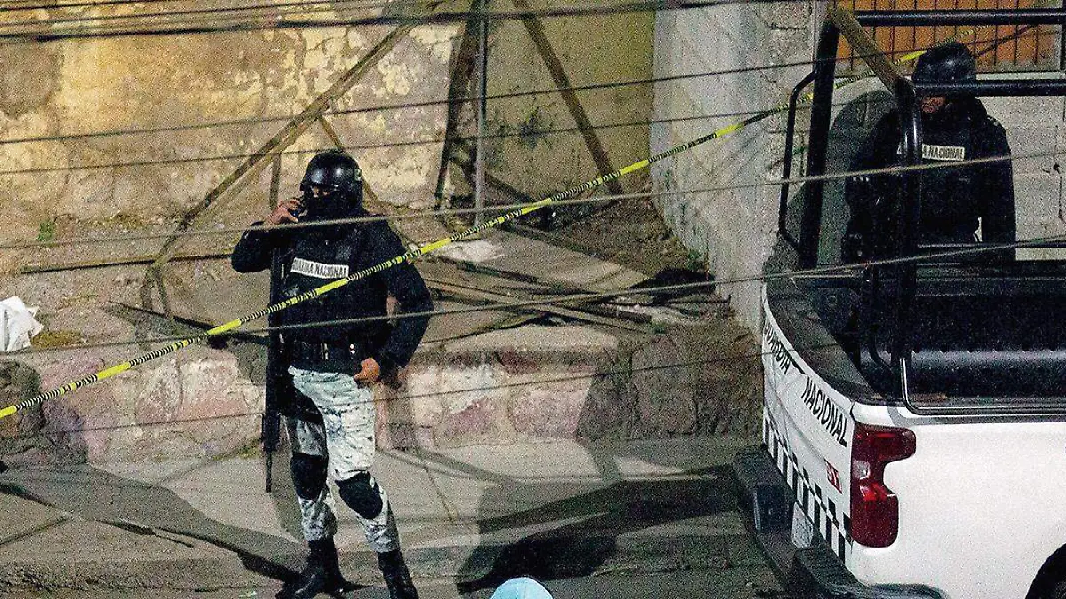 Elementos de la Guardia nacional en zona de intervención