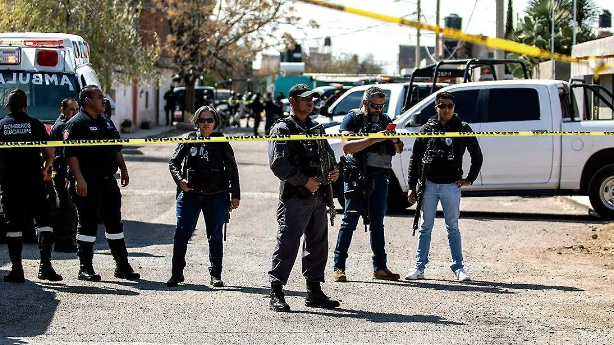 Elementos policiales en zona de intervención