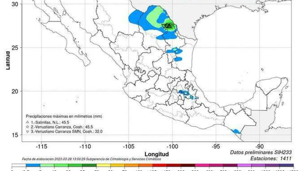 Infografía lluvia 28 de marzo 2023