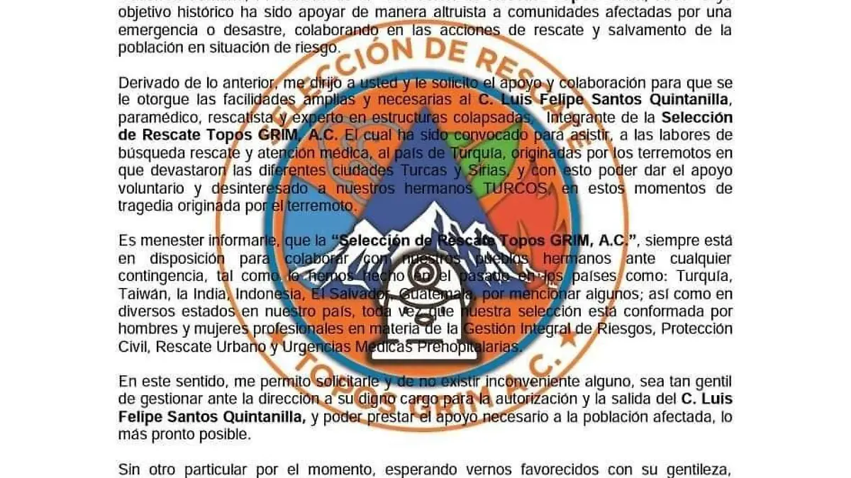 Oficio de Topos GRIM