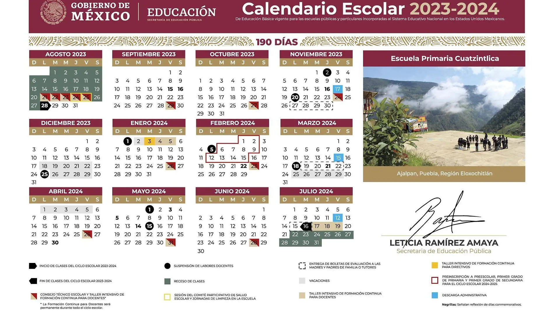 Infografía calendario escolar 2023-2024