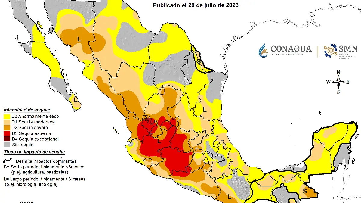 Mapa sequía 20 de julio 2023