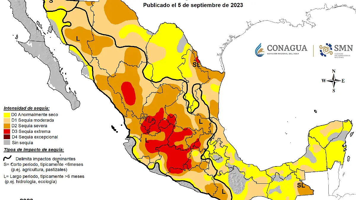 Mapa sequía 31 agosto 2023
