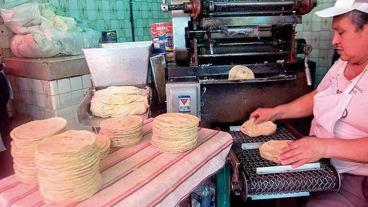 Elaboración de tortillas en un local comercial