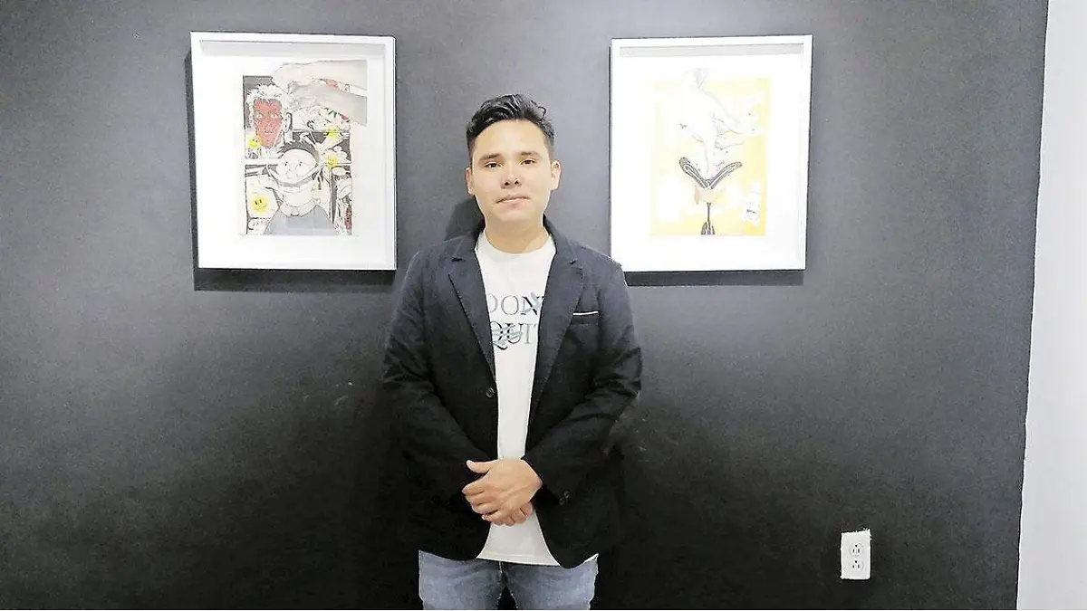 Boris Johard Medina Hernández con su exposición
