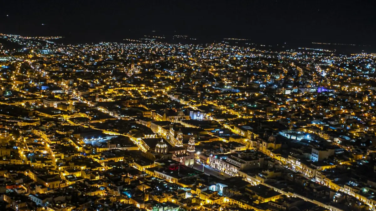 Vista nocturna de Zacatecas