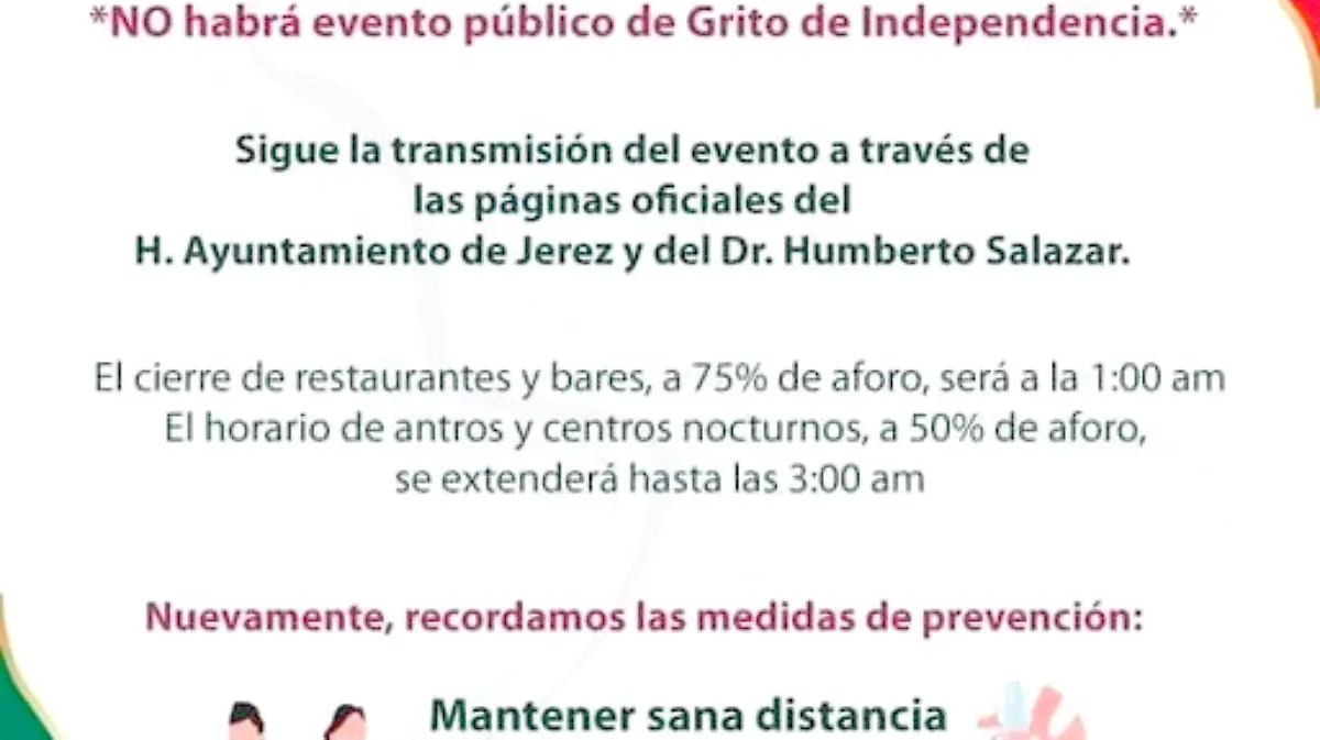 Infografía cancelación grito de independencia jerez