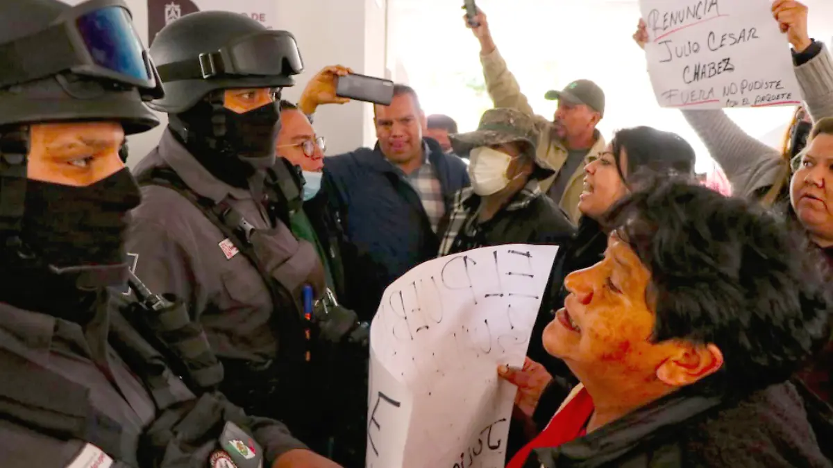 Manifestación de tianguistas en la alcaldía de Guadalupe, Zacatecas