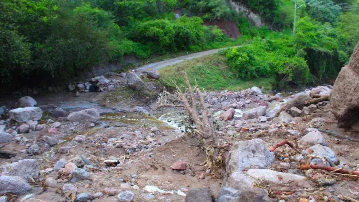 Algunos caminos comunales en el municipio de Jalpa, Zacatecas quedaron obstruidos por deslaves de cerros