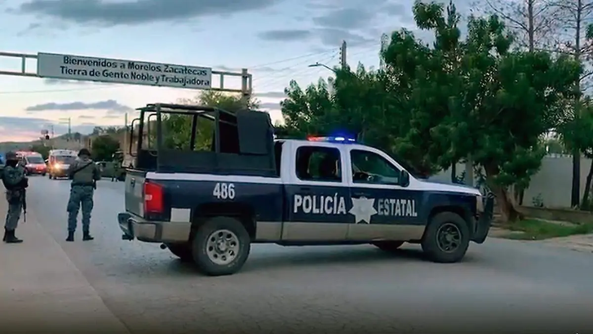 Operativo policiaco tras el homicidio de dos policías en Morelos, Zacatecas