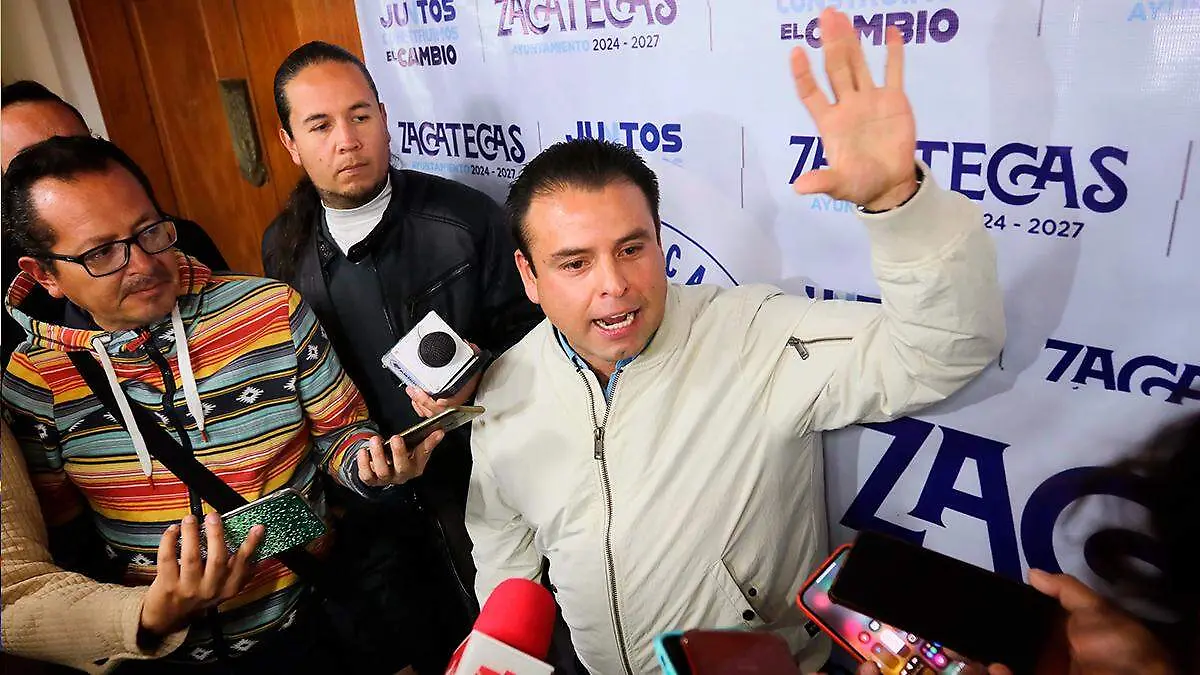 Conferencia de prensa, alcalde de Zacatecas