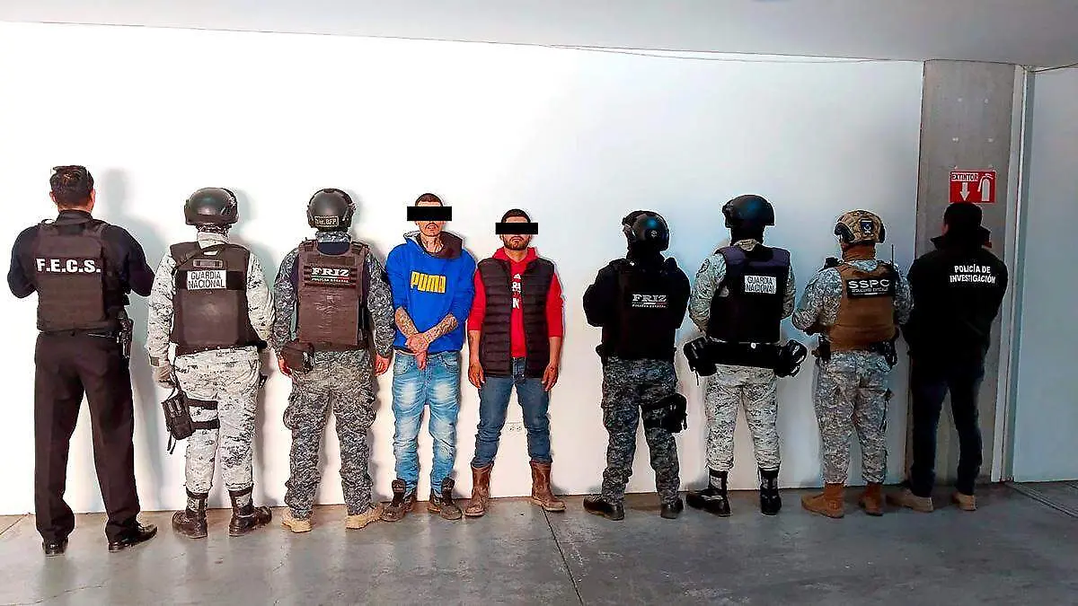 Presuntos delincuentes detenidos en Cauhtémoc