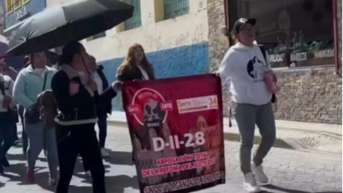 Marcha maestros en Concepción del Oro