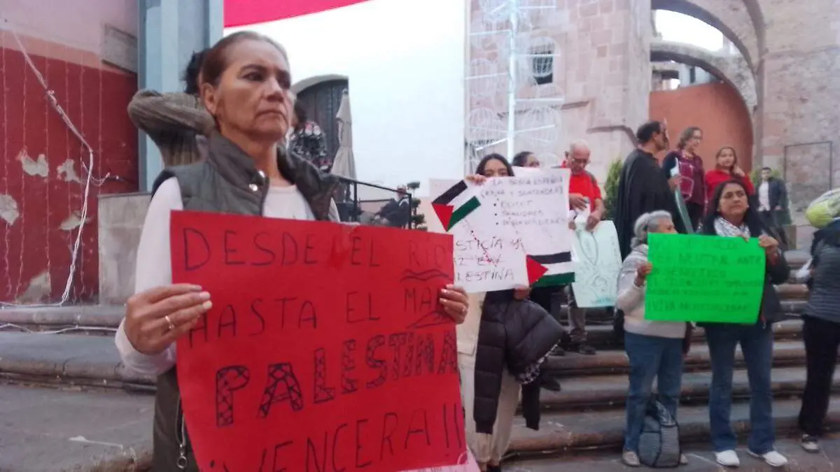 Manifestación pro Palestina en el Callejón de la Caja en Zacatecas