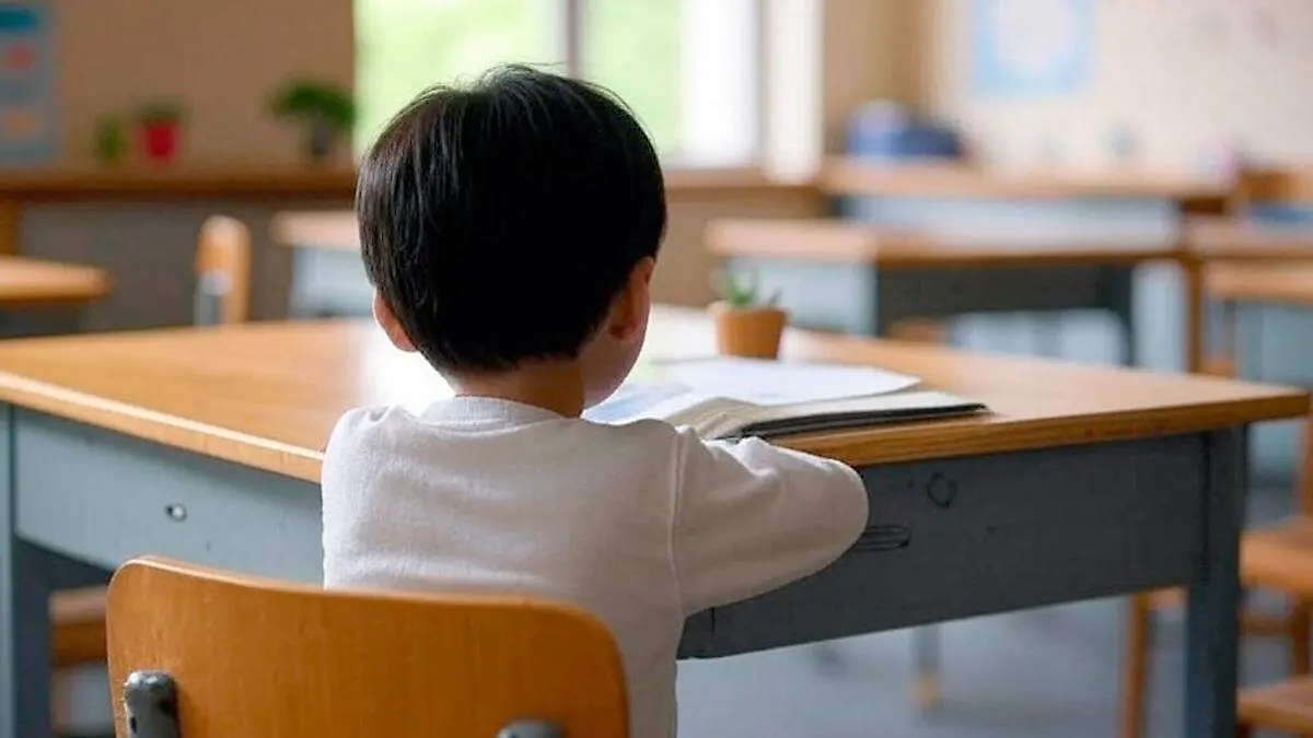 Niño en un salón de clases