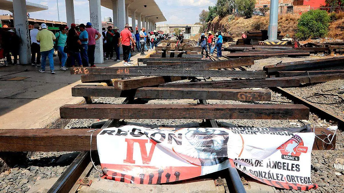 Bloqueo de vías férreas en Zacatecas