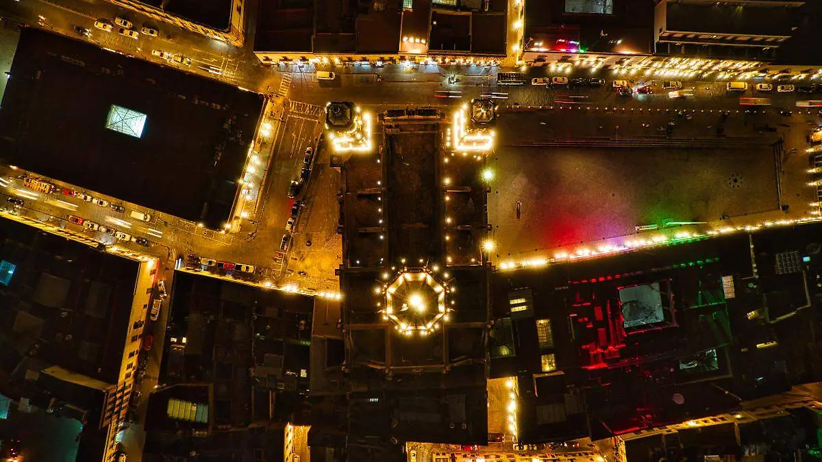 Vista nocturna del centro de la ciudad de Zacatecas