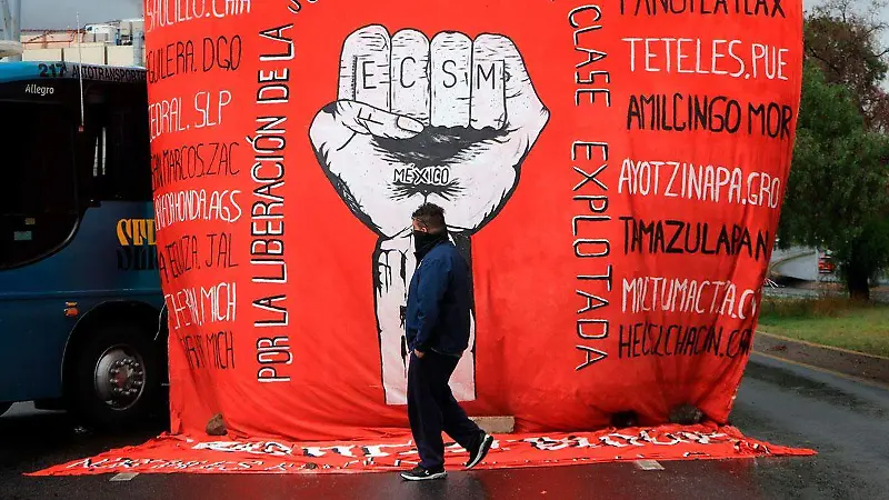 Protesta de normalistas rurales en Zacatecas