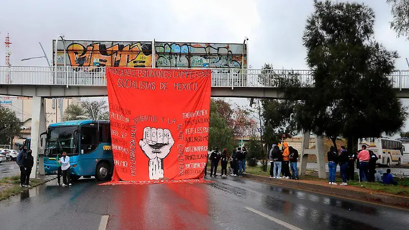 Protesta de normalistas rurales de Zacatecas