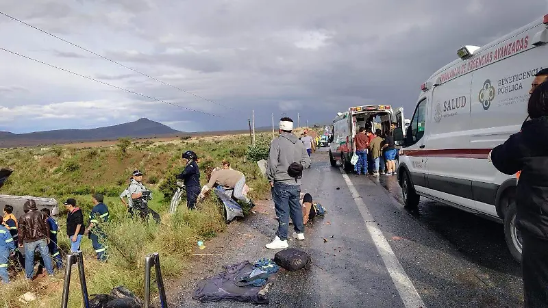 Accidente en carretera 45 en el municipio de Sombrerete, Zacatecas