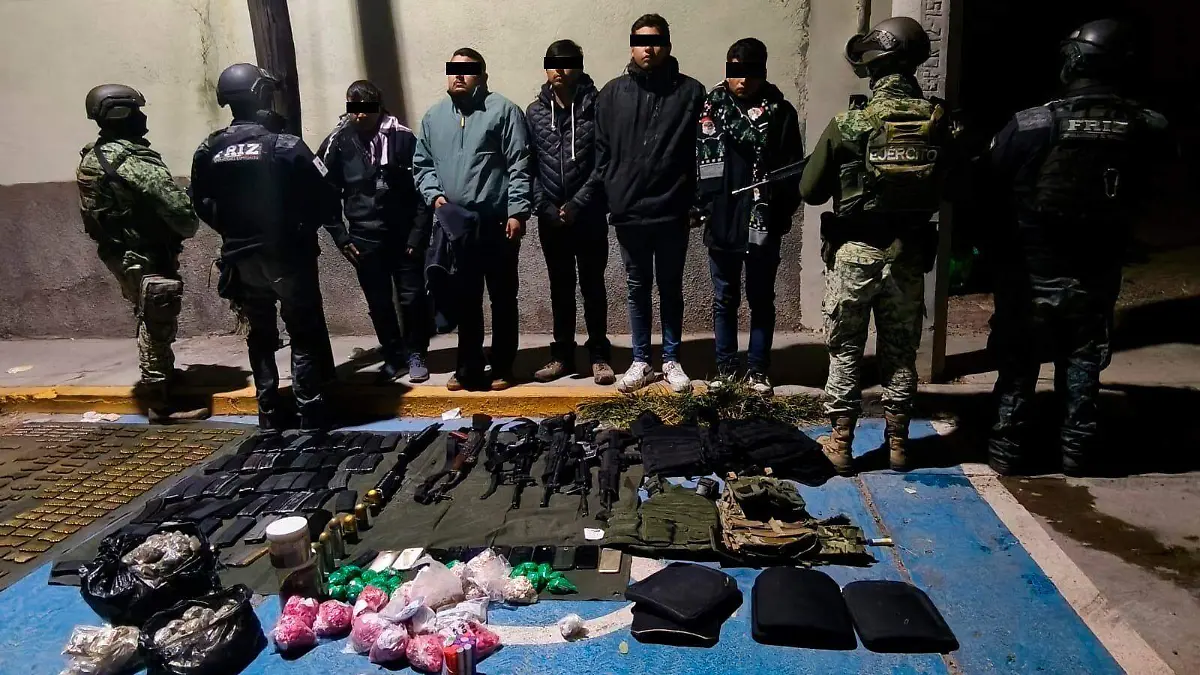 Pesuntos delincuentes capturados durante operativo policial en Jalpa, Zacatecas