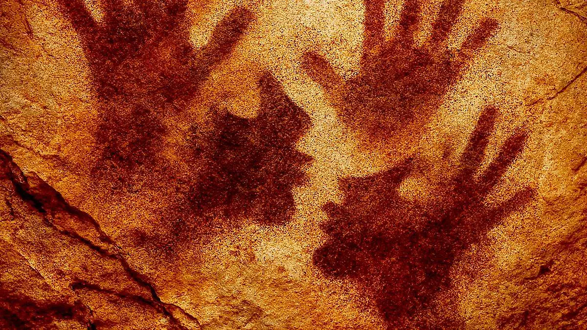 Pintura rupestre besos