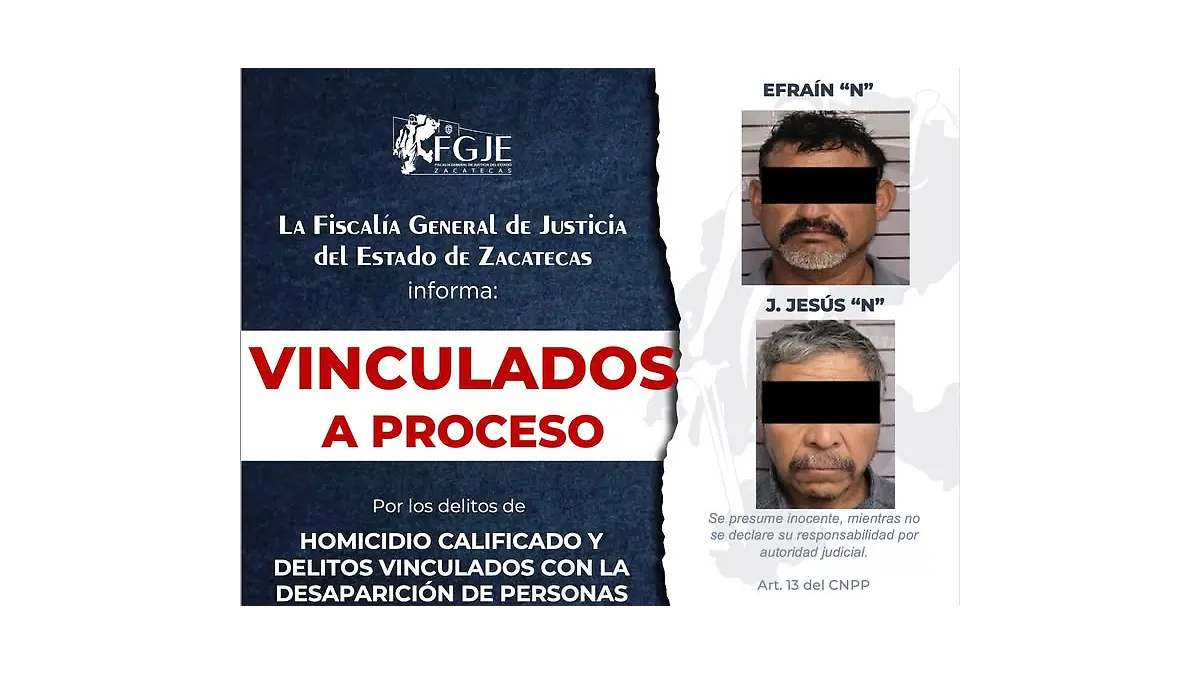 Vinculados a proceso por homicidio en Nochistlán, Zacatecas