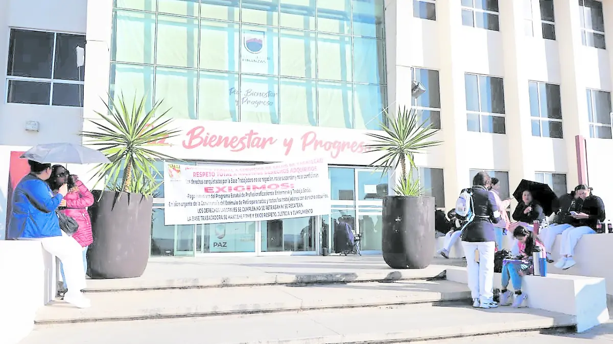Protesta de la SNTSA en Ciudad Administrativa en Zacatecas