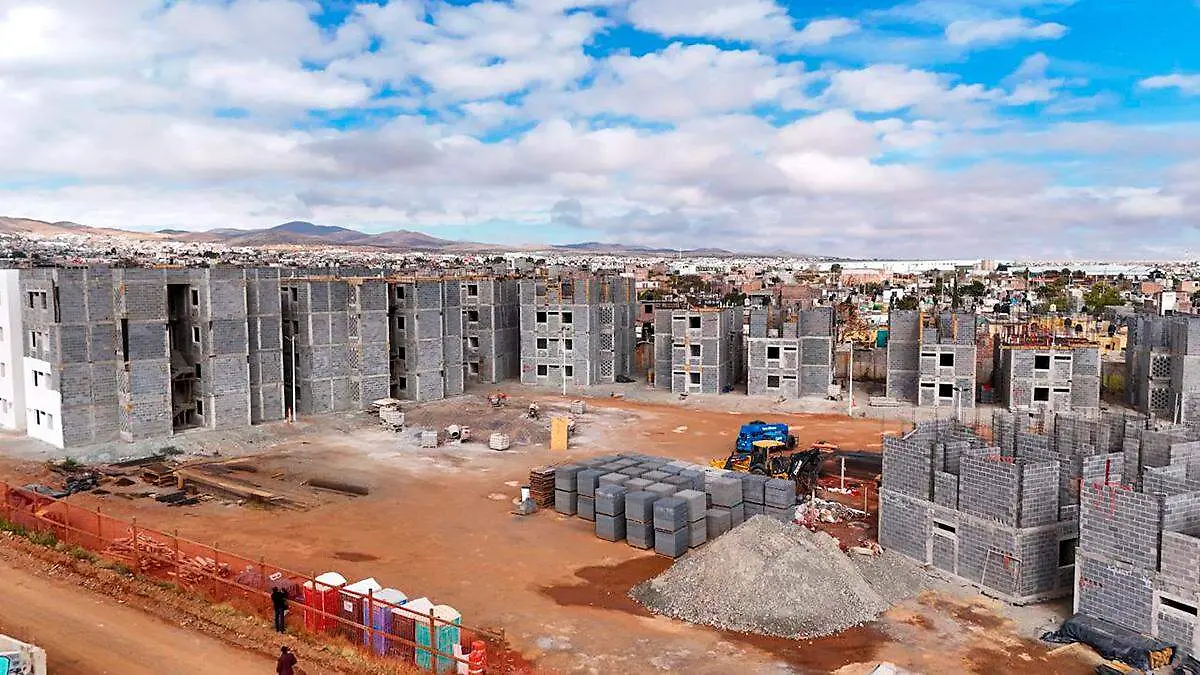 Avance de construcción de viviendas del bienestar en Guadalupe, Zacatecas