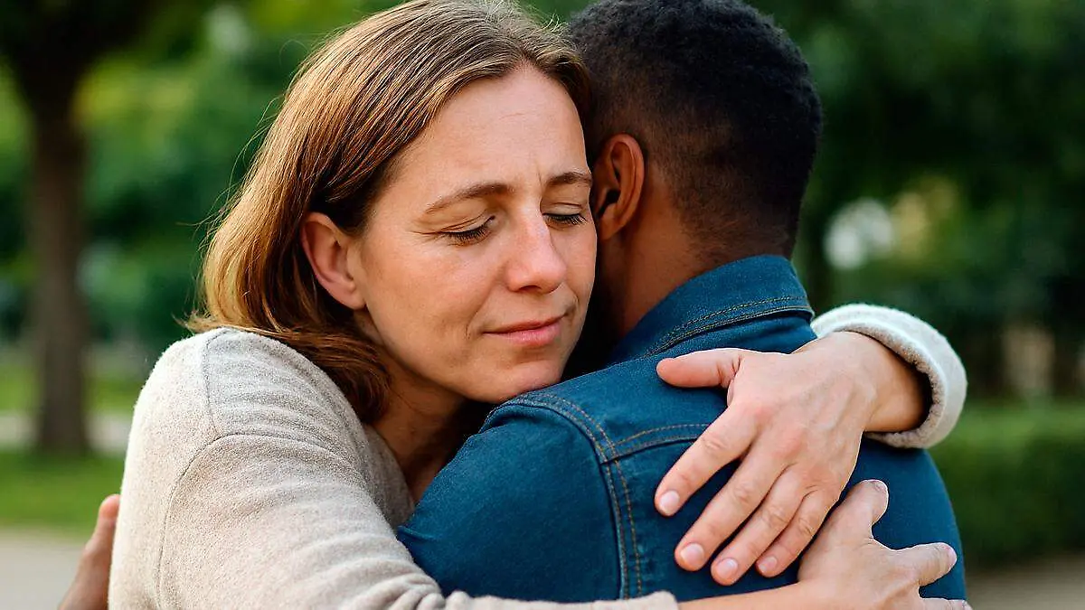 Personas dándose un abrazo