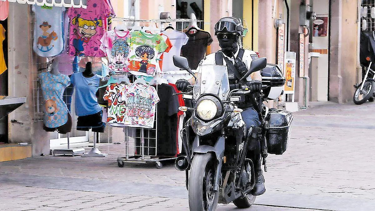 Rondas de seguridad en el centro de la ciudad de Zacatecas