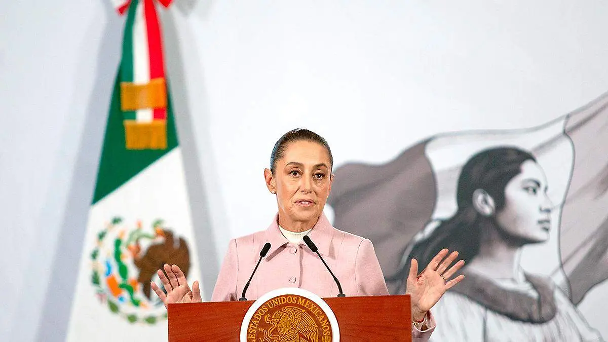 Claudia Sheinbaum durante la Conferencia del Pueblo