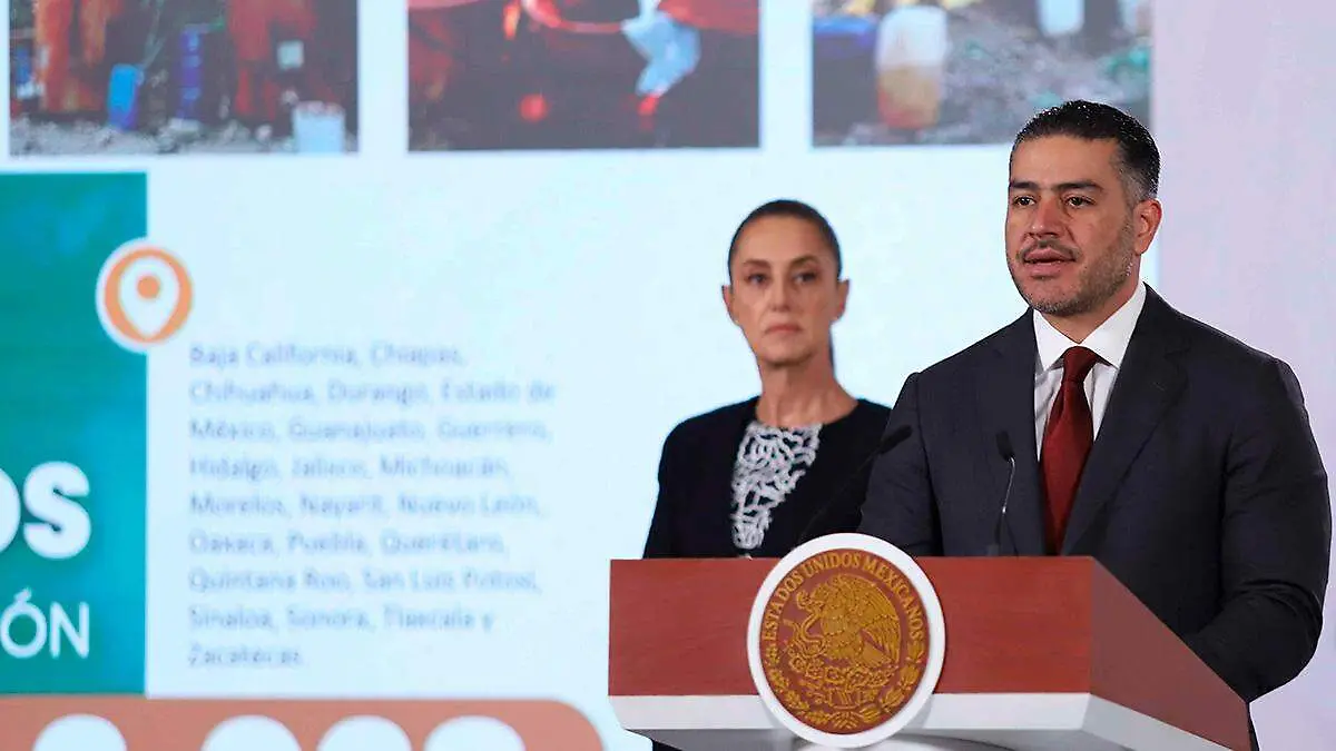 Omar García Harfuch en la conferencia mañanera