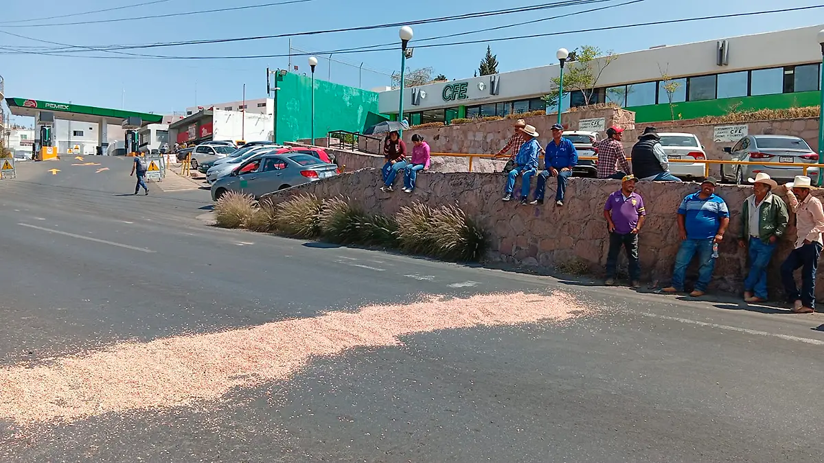 Productores de frijol bloquean bulevar en Zacatecas