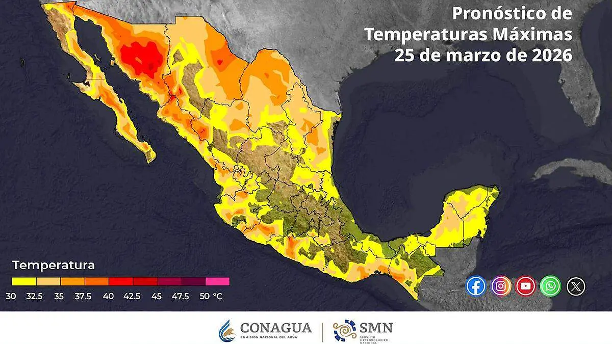 Infografía temperaturas máximas 250326