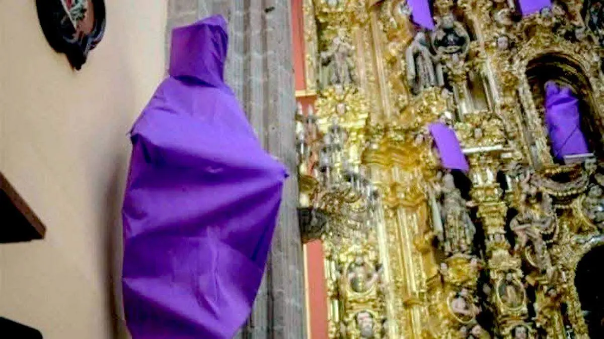 Imágenes religiosas cubiertas