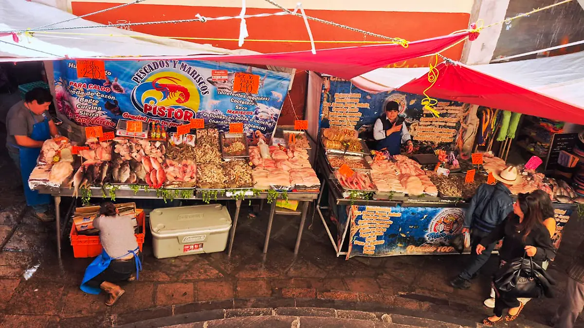 Mercado de mariscos y pescados