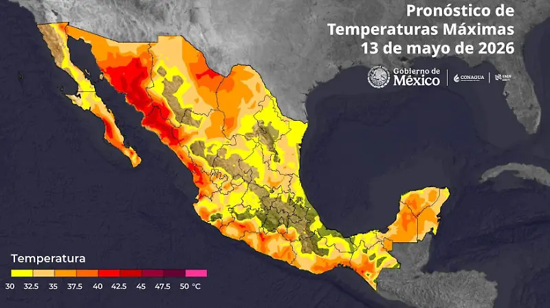 Pronóstico de temperaturas máximas 130526