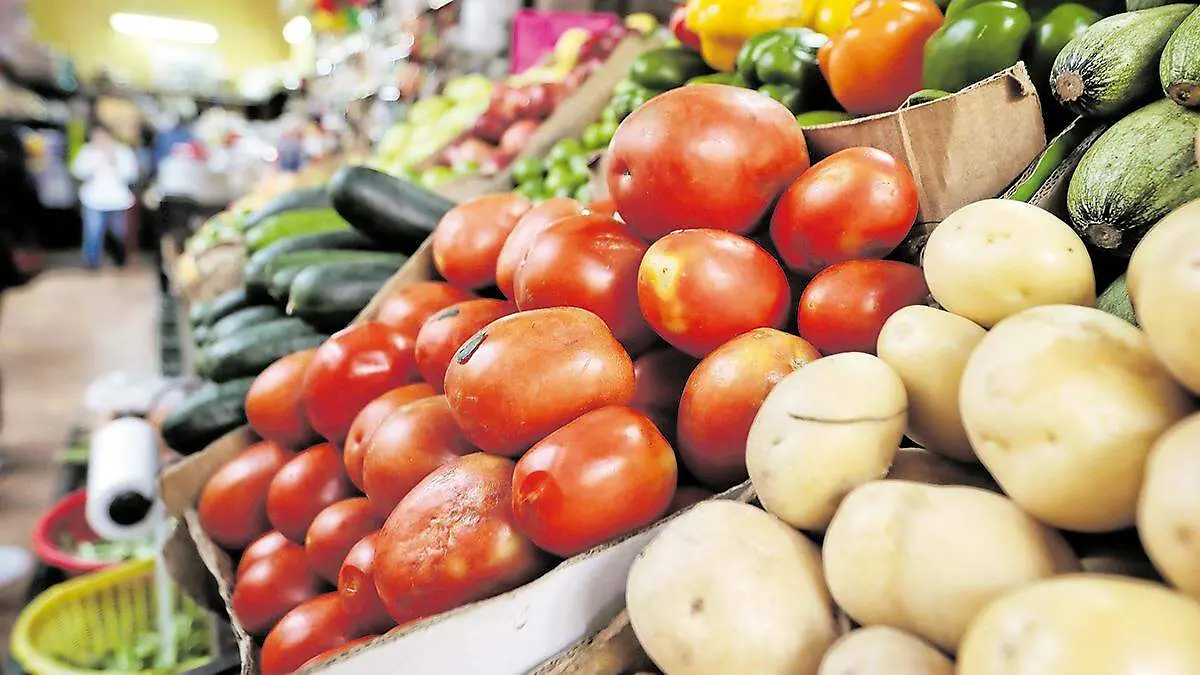 Verduras en mercado de Zacatecas