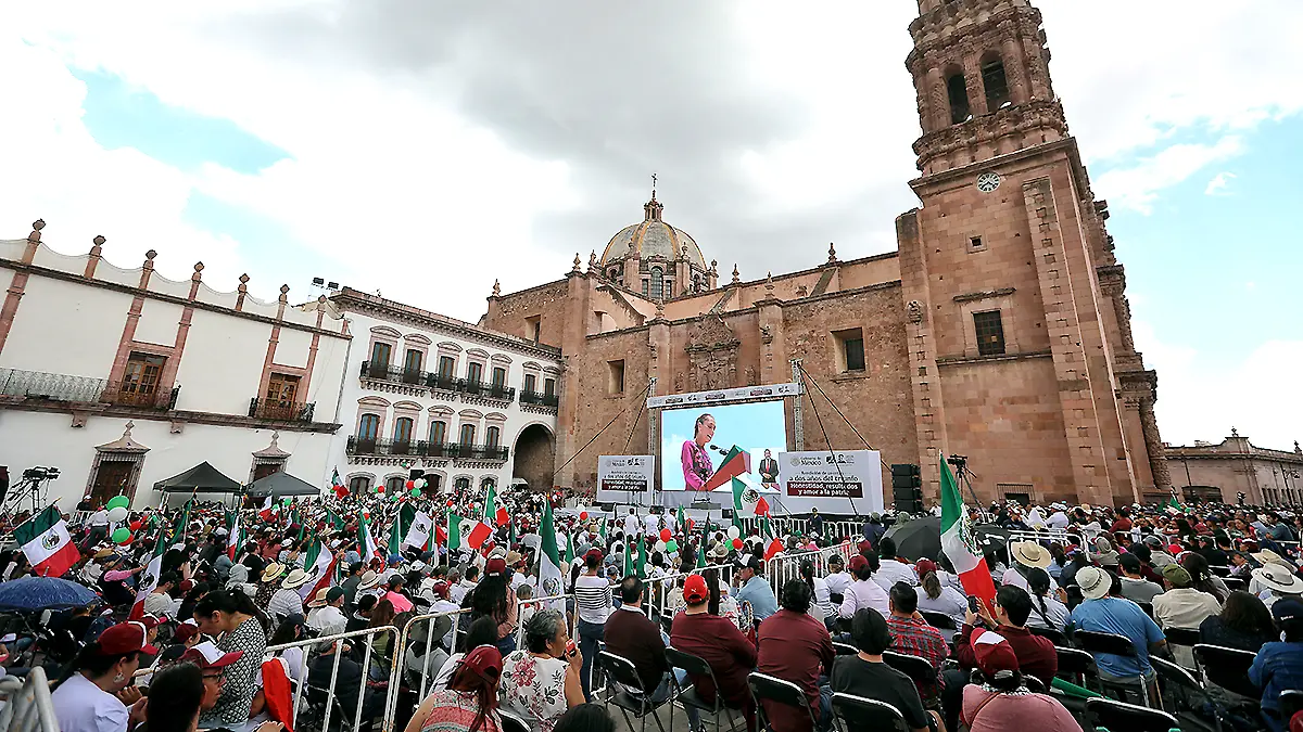 Concentración en Zacatecas en apoyo a Claudia Sheinbaum