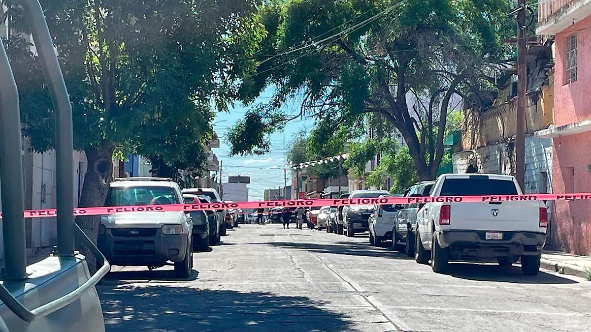 Zona acordonada por la policía en la zona centro de Fresnillo, Zacatecas