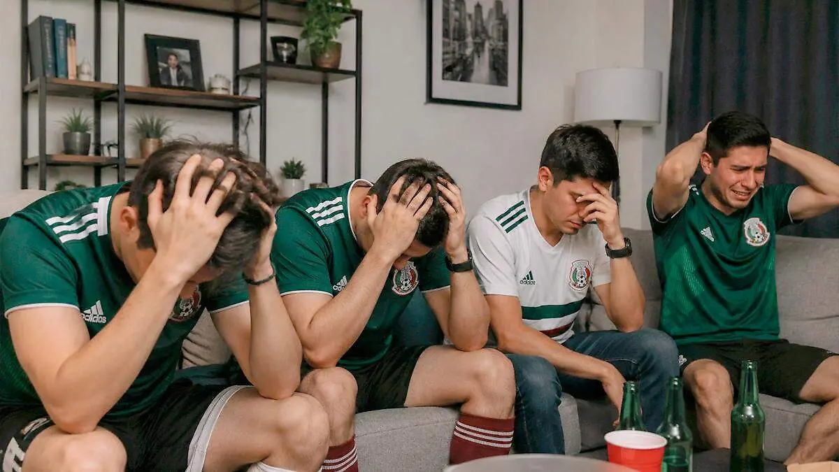 Hombres usando playeras de futbol