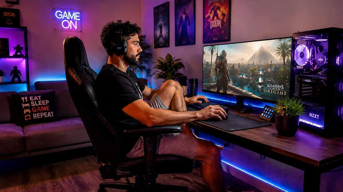 Persona jugando videojuegos