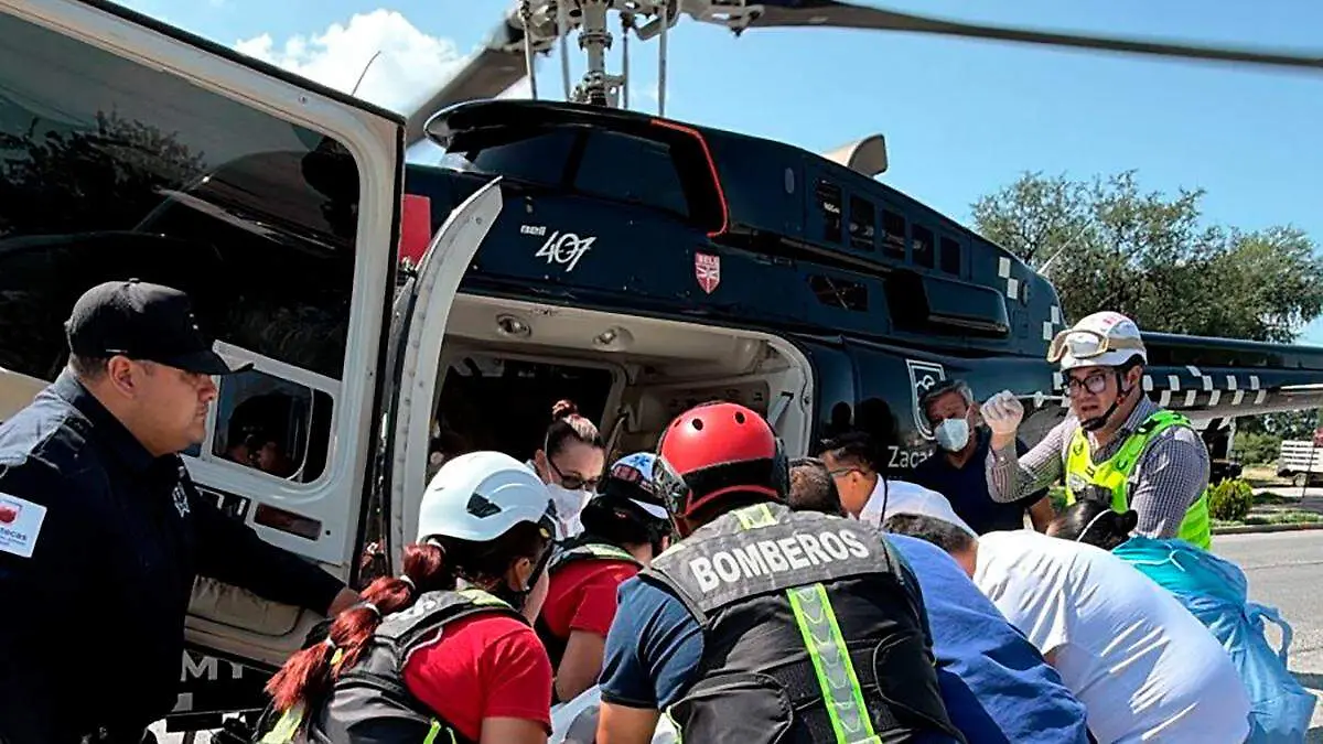 Traslado de niño en helicóptero