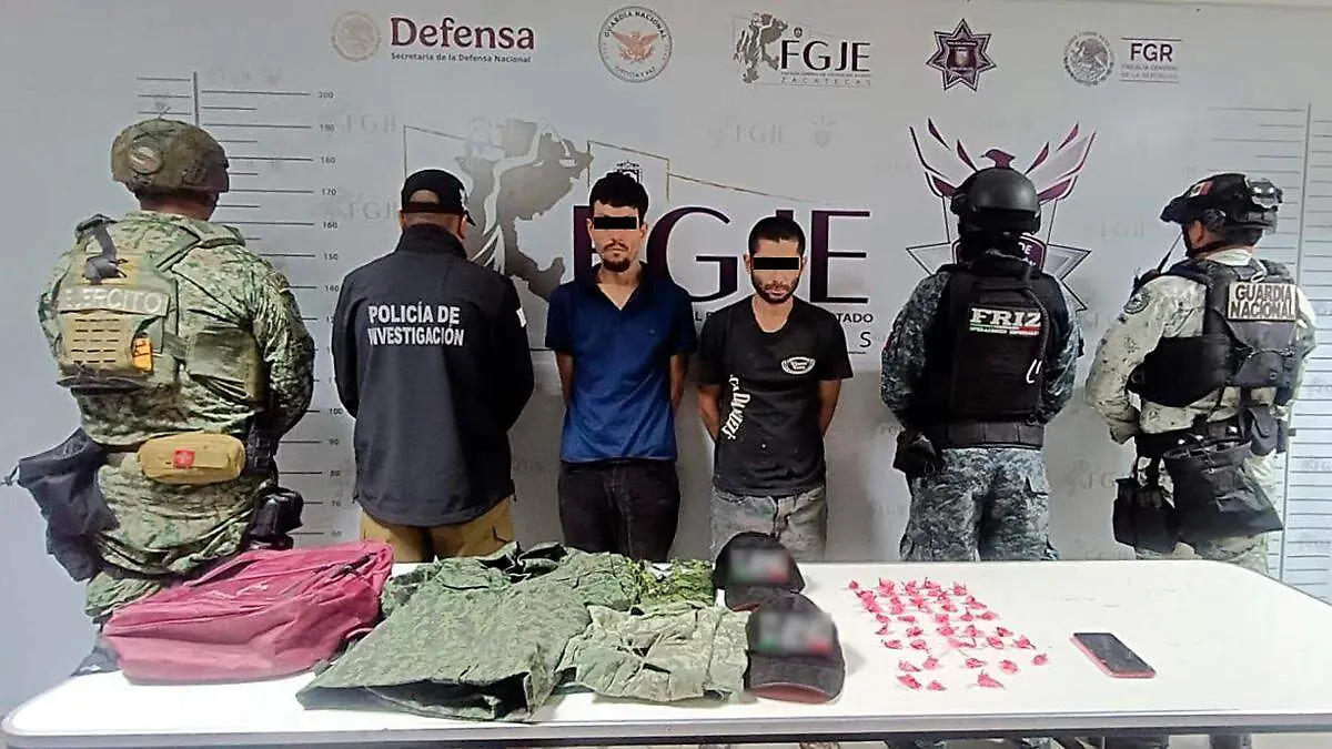 Presentación de personas capturas en Jalpa, Zacatecas