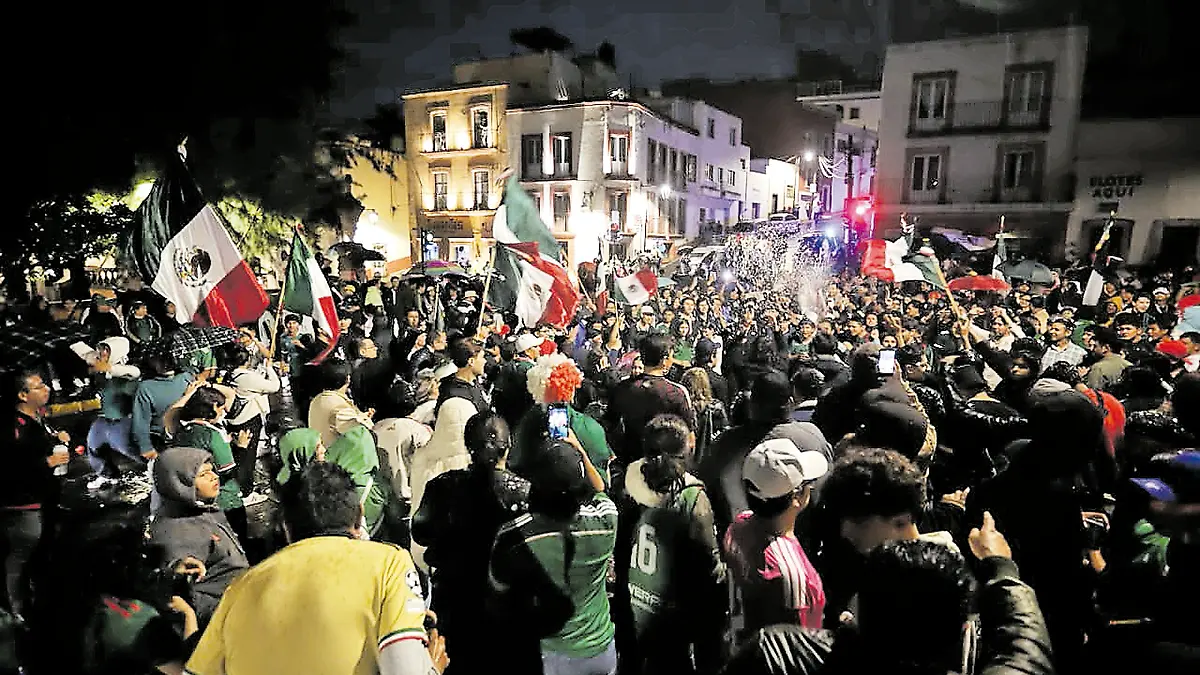 Celebración en Zacatecas del triunfo de la Selección Mexicana de futbol