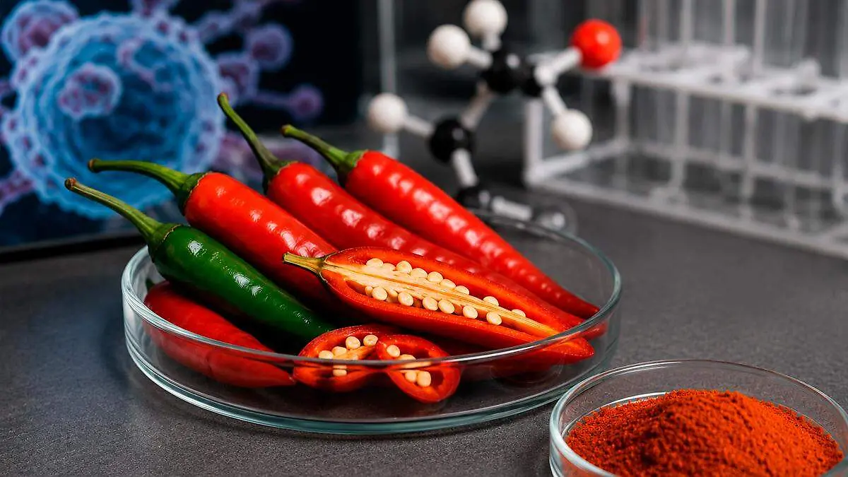 Chiles en un laboratorio