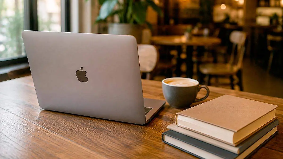 Computadora en una cafetería