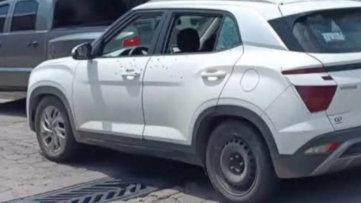 Vehículo baleado en Jerez, Zacatecas