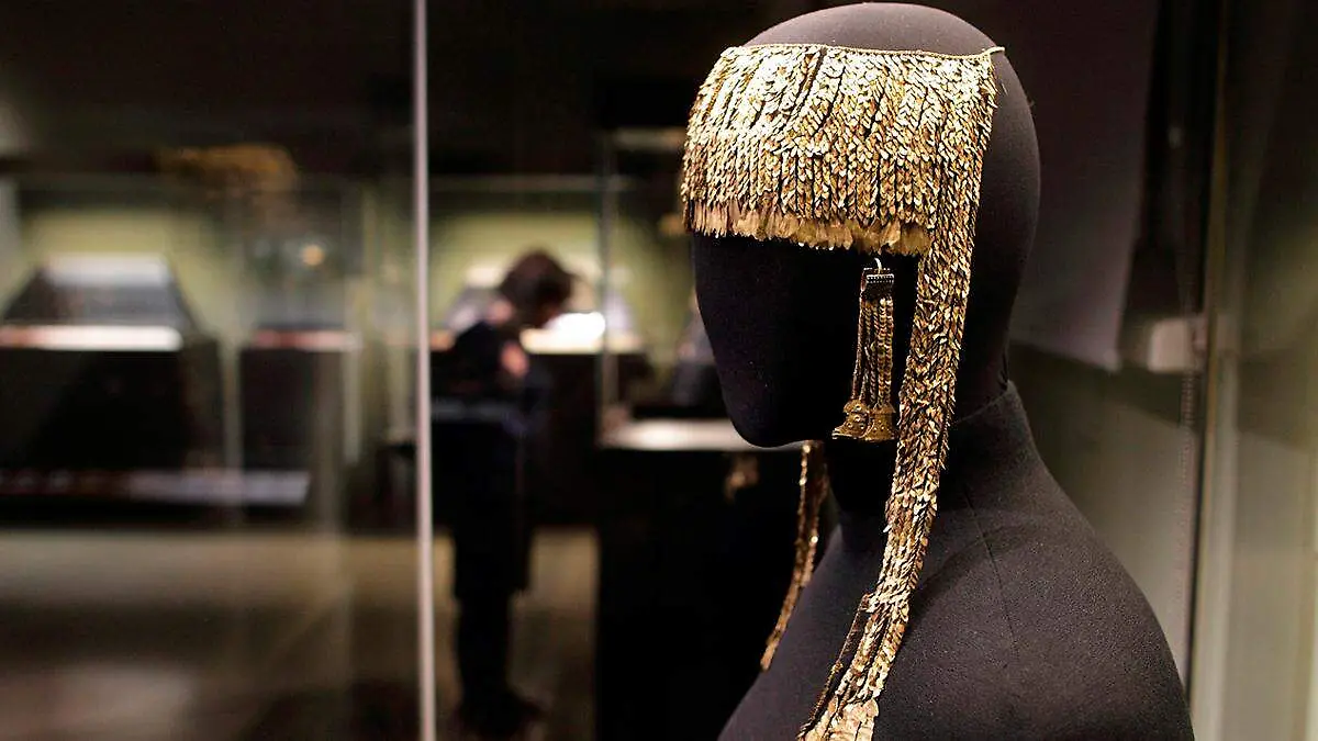 Piezas de oro en un museo